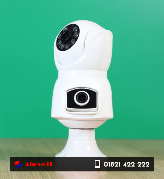 E9 Dual Lens Bulb Holder WiFi IP Camera | V380 Pro Smart CC Camera in Bangladesh – White